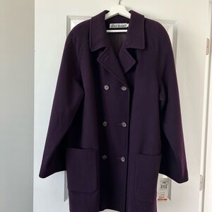 NWT Alfred Dunner Merlot Double Breasted Coat Size 18